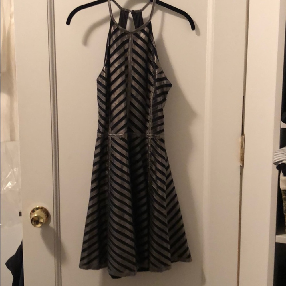 Parker metallic leather dress